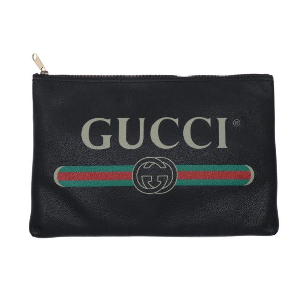 43714 1 Gucci Leather Portfolio Clutch Bag Brown