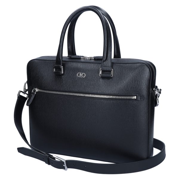 43738984 Ferragamo 2WAY Bag Double Gancini NERO Black