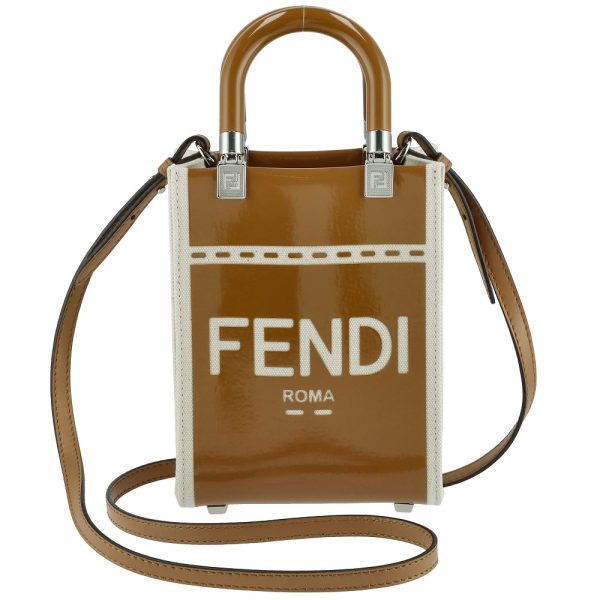 43747474 FENDI 2WAY Bag Sunshine Shopper Brown Small