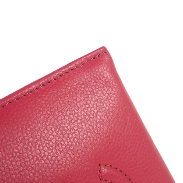 437493 07 Chanel Cocomark Card Case Caviar Skin Red