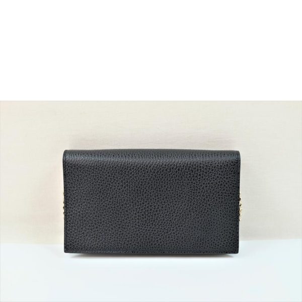 43808 2 Gucci Interlocking G Leather Chain Wallet Black