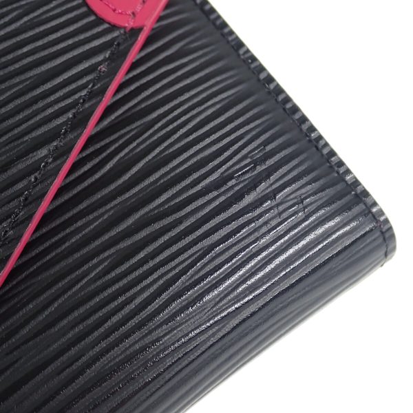 438511 08 Louis Vuitton Flower Trifold Wallet Black Pink