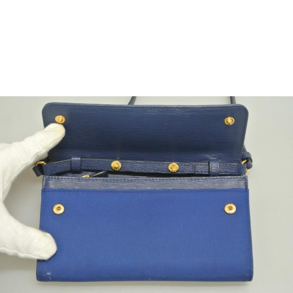 43891 4 PRADA Prada Shoulder Wallet Bag Navy Blue