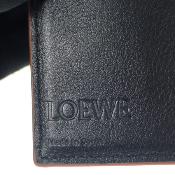 439035 07 Loewe Anagram Trifold Mini Wallet Calfskin Black