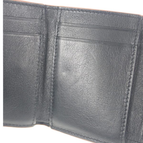 439035 08 Loewe Anagram Trifold Mini Wallet Calfskin Black