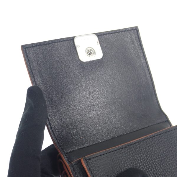 439035 09 Loewe Anagram Trifold Mini Wallet Calfskin Black