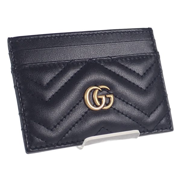 439048 01 Gucci GG Marmont Card Case Leather Black