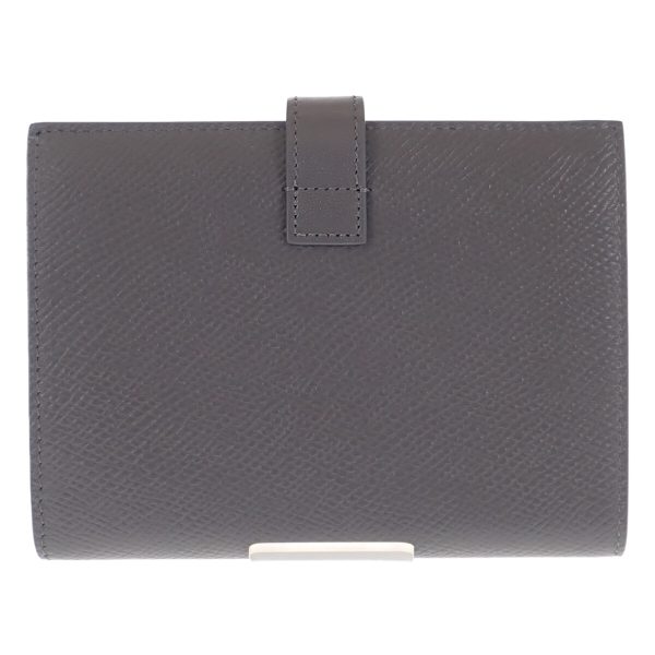 439119 03 Celine Medium Strap Bifold Wallet Calfskin Gray