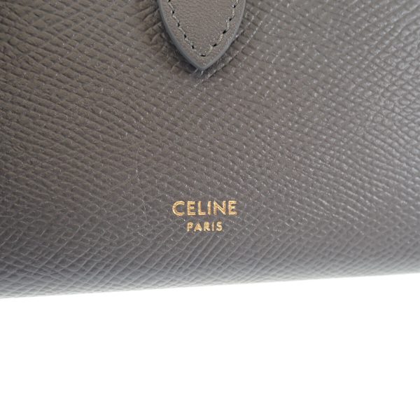 439119 06 Celine Medium Strap Bifold Wallet Calfskin Gray