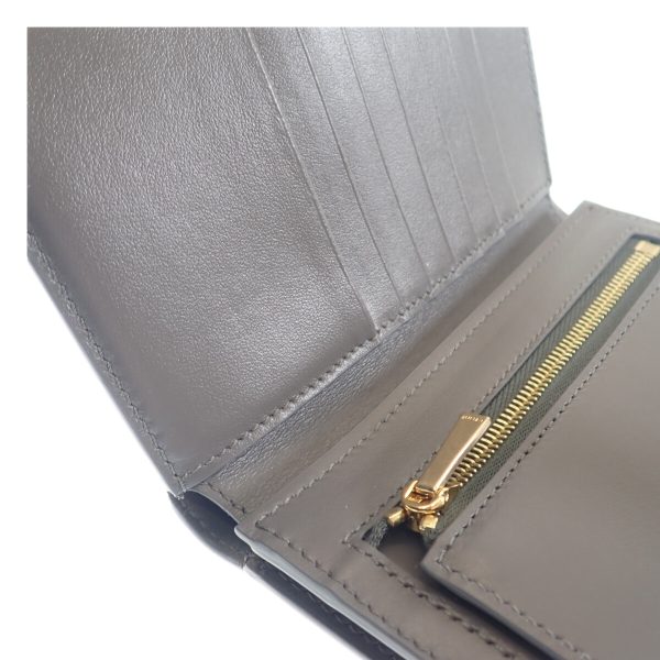 439119 07 Celine Medium Strap Bifold Wallet Calfskin Gray