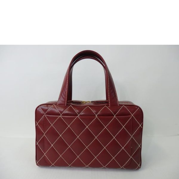 43914 2 Chanel Coco March Wild Stitch Handbag Bordeaux