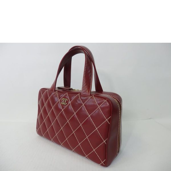 43914 3 Chanel Coco March Wild Stitch Handbag Bordeaux