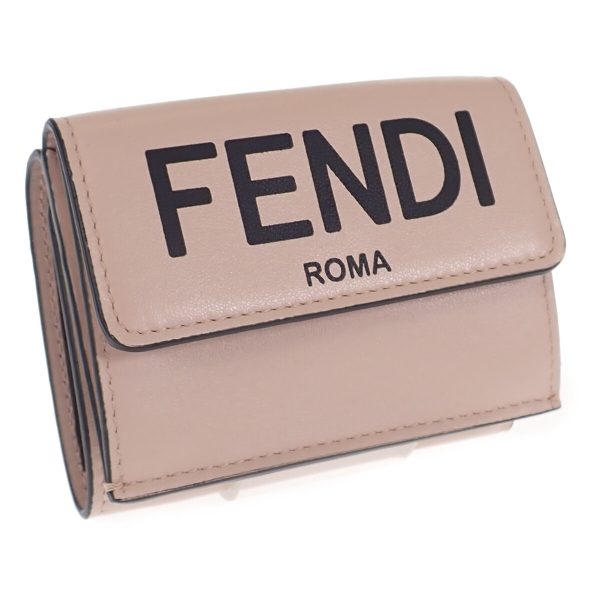 439280 01 Fendi Micro Trifold Wallet Calfskin Pink