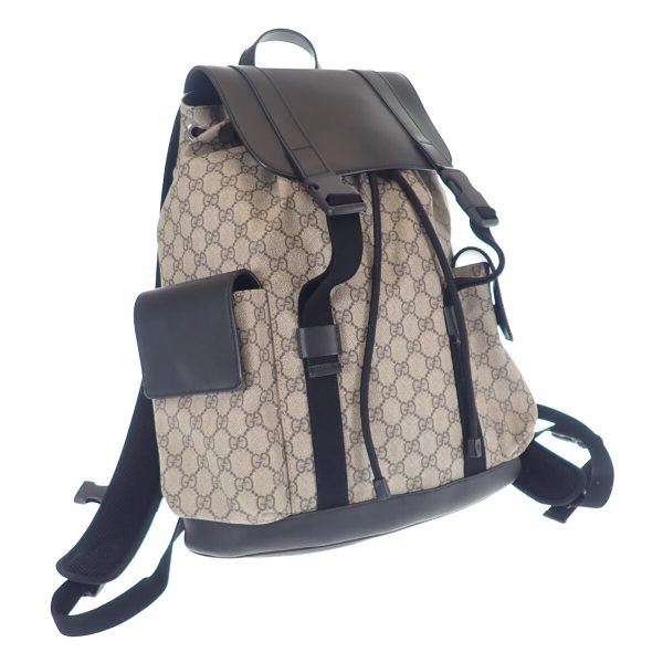 439425 01 Gucci GG Supreme Backpack Rucksack Beige Black