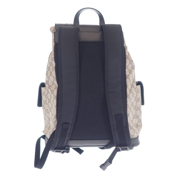 439425 03 Gucci GG Supreme Backpack Rucksack Beige Black