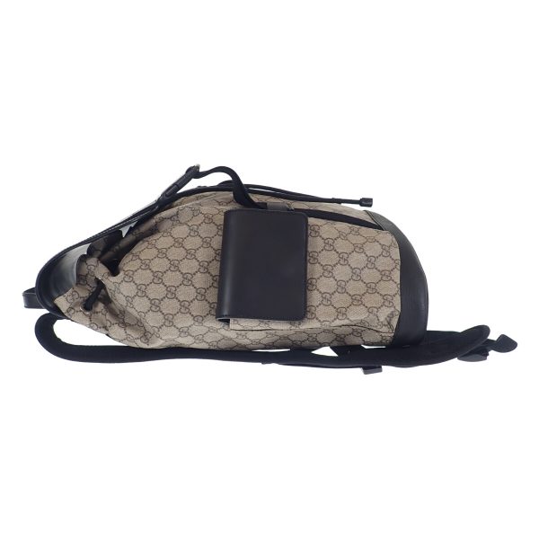 439425 05 Gucci GG Supreme Backpack Rucksack Beige Black