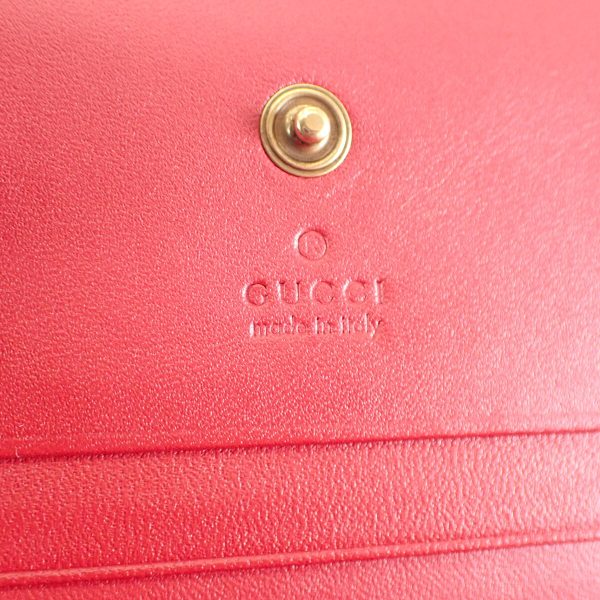 439478 05 Gucci Bifold Wallet GG Supreme Beige Hibiscus Red