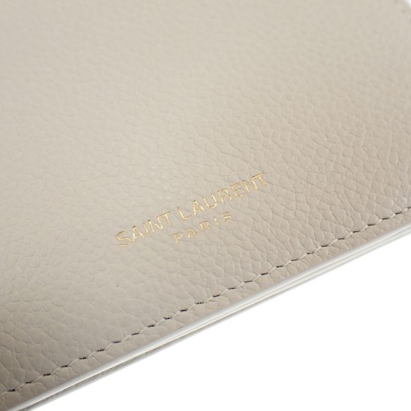 439480 09 Saint Laurent Business Card Case Leather White