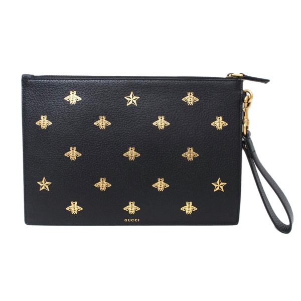 43958 1 Gucci Beastar Clutch Bag Black