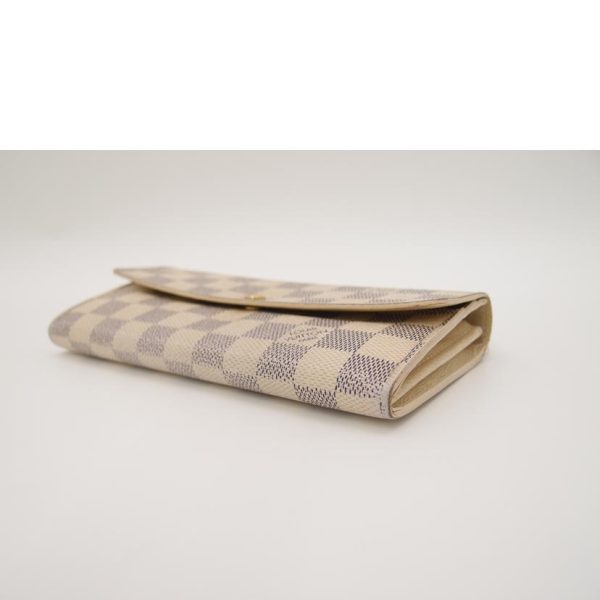 43962 3 Louis Vuitton Portefeuil Sala Damier Azur Wallet Brown