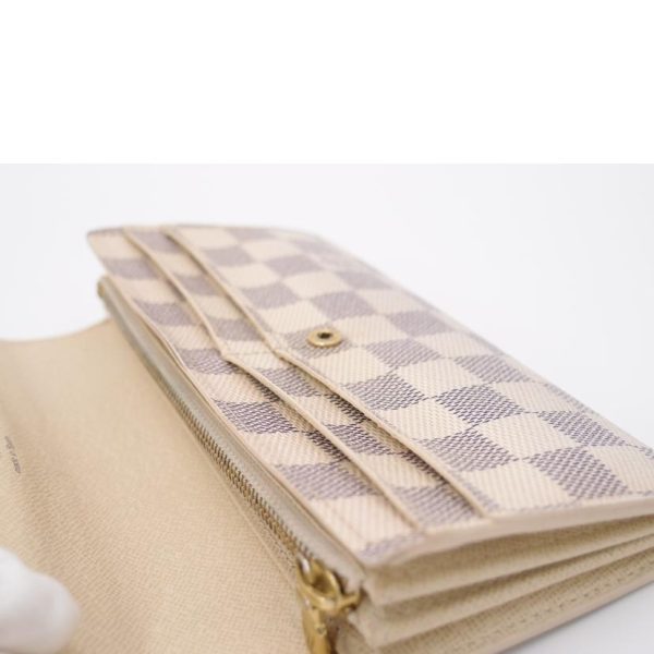 43962 8 Louis Vuitton Portefeuil Sala Damier Azur Wallet Brown