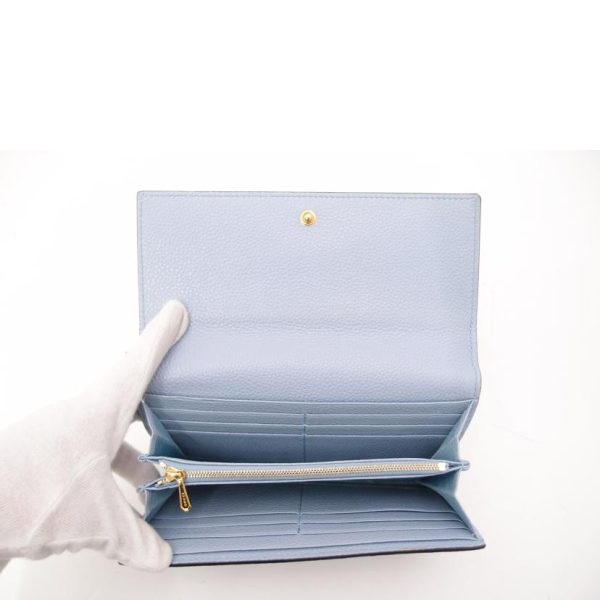 44016 4 Gucci Zumi Bifold Long Wallet Blue