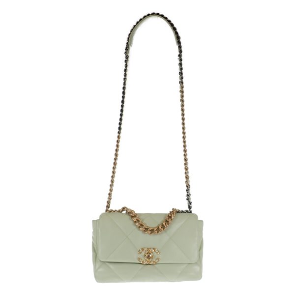 440394 02 Chanel 19 Chain Shoulder Handbag 2way Mint Green