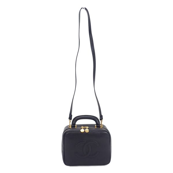 440571 02 Chanel 2way Vanity Bag Here Mark Shoulder Black