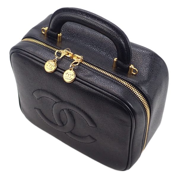 440571 05 Chanel 2way Vanity Bag Here Mark Shoulder Black