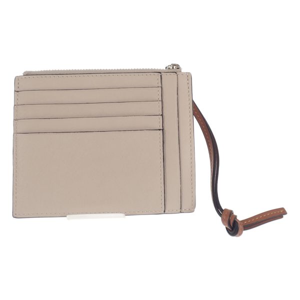 440600 02 Loewe Coin Card Holder Purse Tan Light Oats Ivory