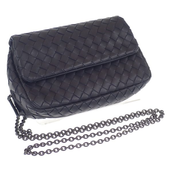 440605 01 Bottega Veneta Shoulder Bag Intrecciato Navy