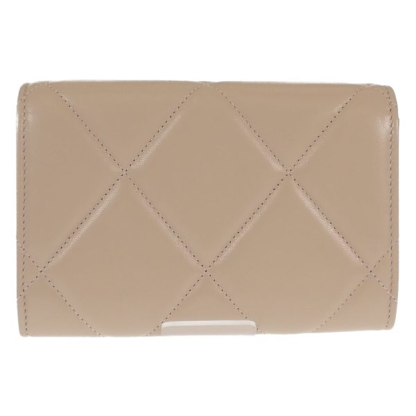 440770 03 Chanel 19 Flap Matelasse Bifold Wallet Beige