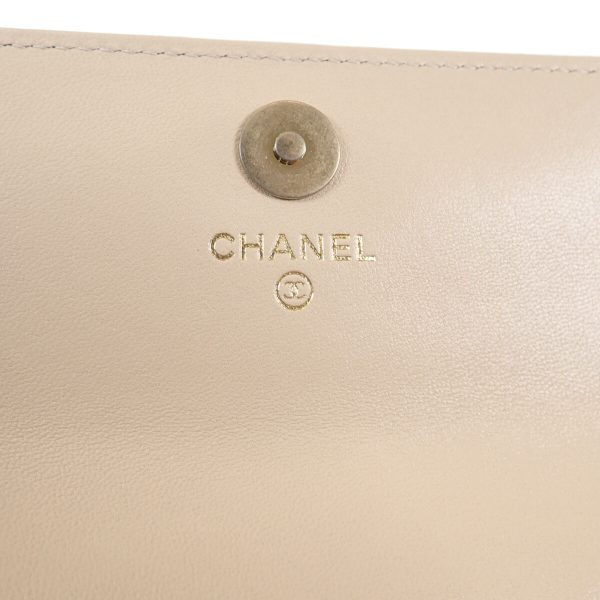 440770 07 Chanel 19 Flap Matelasse Bifold Wallet Beige