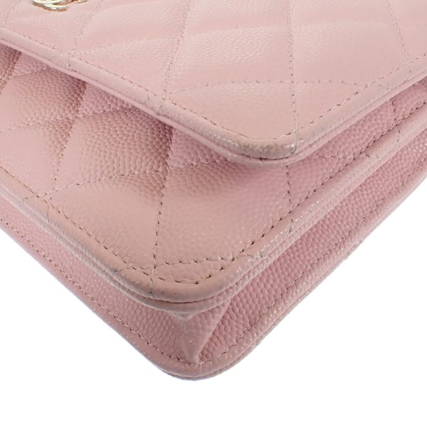 440785 10 Chanel Matelasse Classic Chain Wallet Caviar Pink