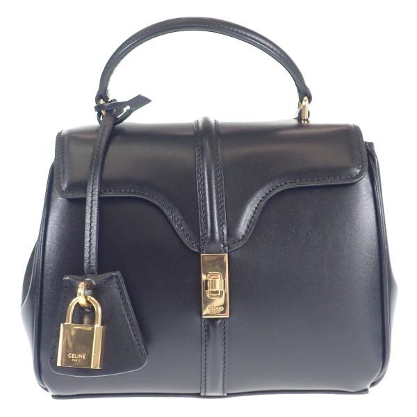 440947 03 Celine Mini 16 Saise Handbag Shoulder 2way Black