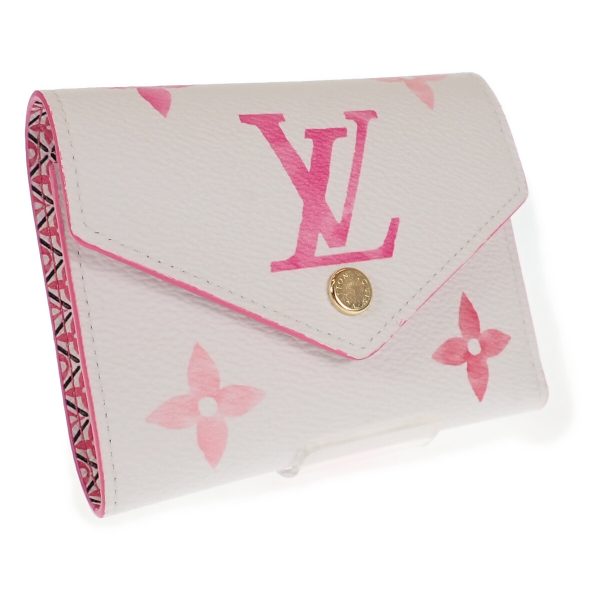 440972 01 Louis Vuitton Tri fold Wallet Giant White Pink