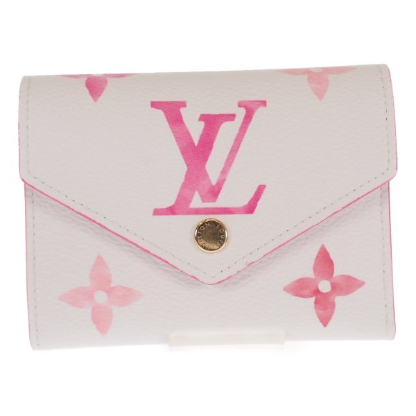 440972 02 Louis Vuitton Tri fold Wallet Giant White Pink