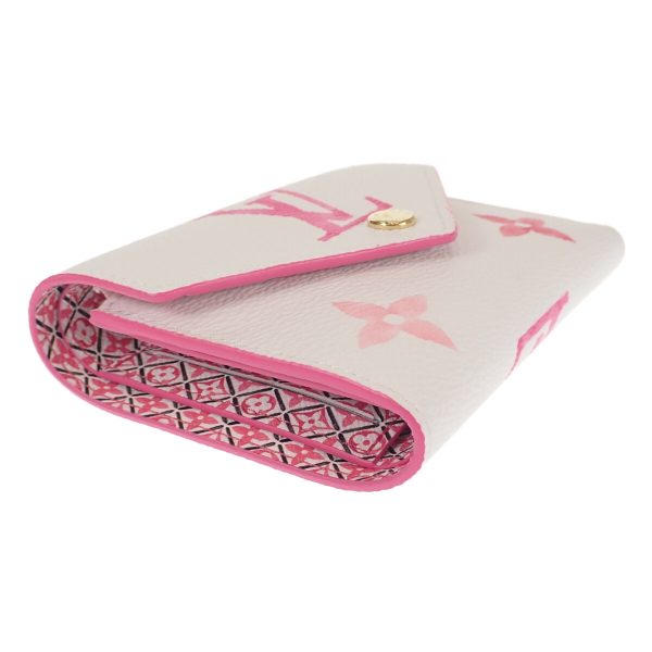 440972 04 Louis Vuitton Tri fold Wallet Giant White Pink