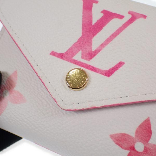 440972 08 Louis Vuitton Tri fold Wallet Giant White Pink