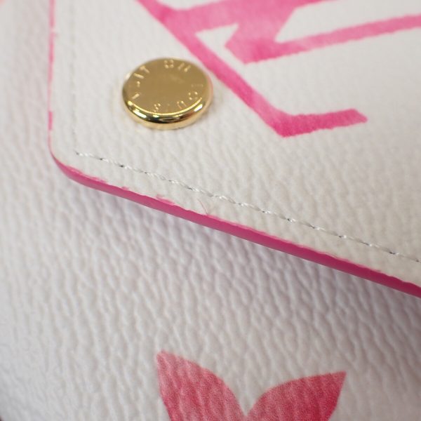 440972 09 Louis Vuitton Tri fold Wallet Giant White Pink