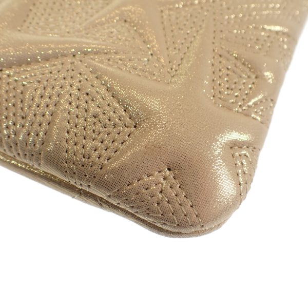 441014 07 Chanel Star Motif Clutch Bag Metallic Gold