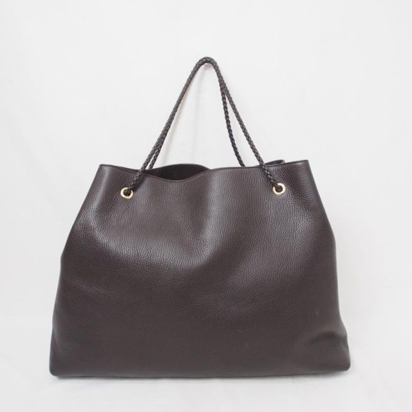 44115 2 Gucci Leather Large Tote Bag Brown