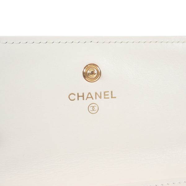 441168 06 Chanel 19 Flap Trifold Wallet Lambskin White