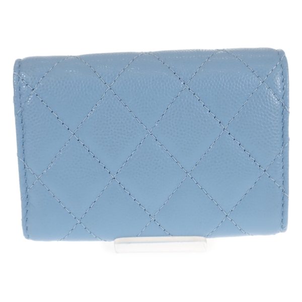 441172 03 Chanel Cocomark Small Flap Tri fold Wallet Blue