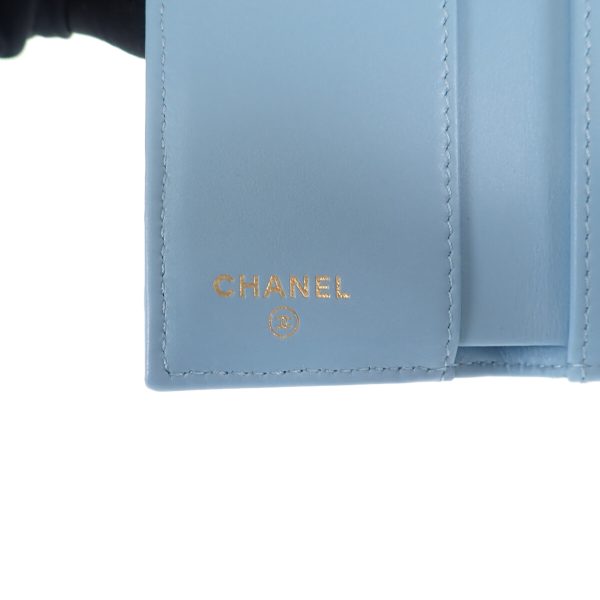 441172 07 Chanel Cocomark Small Flap Tri fold Wallet Blue