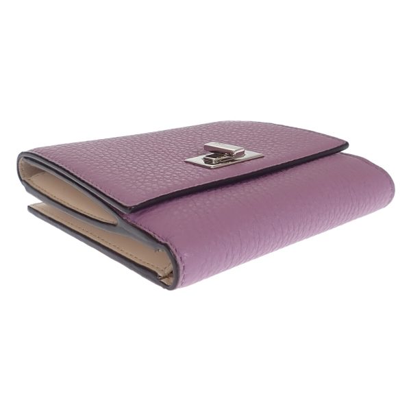 441487 04 Fendi Peekaboo Trifold Wallet Calfskin Purple