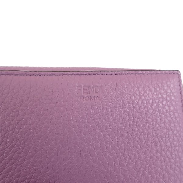 441487 07 Fendi Peekaboo Trifold Wallet Calfskin Purple