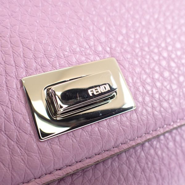 441487 09 Fendi Peekaboo Trifold Wallet Calfskin Purple