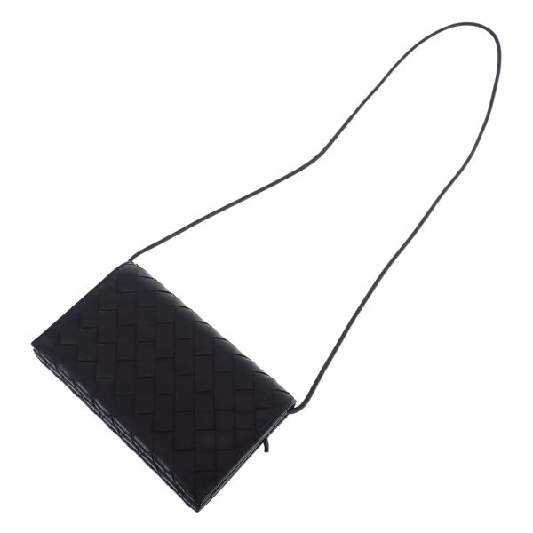 441699 02 Bottega Veneta Shoulder Wallet Intrecciato Black