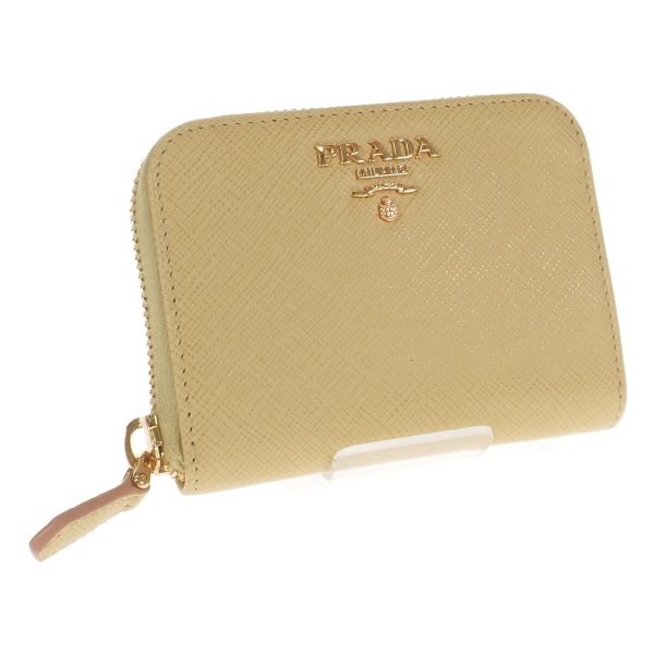 441838 01 Prada Triangle Logo Coin Case Wallet Purse Green